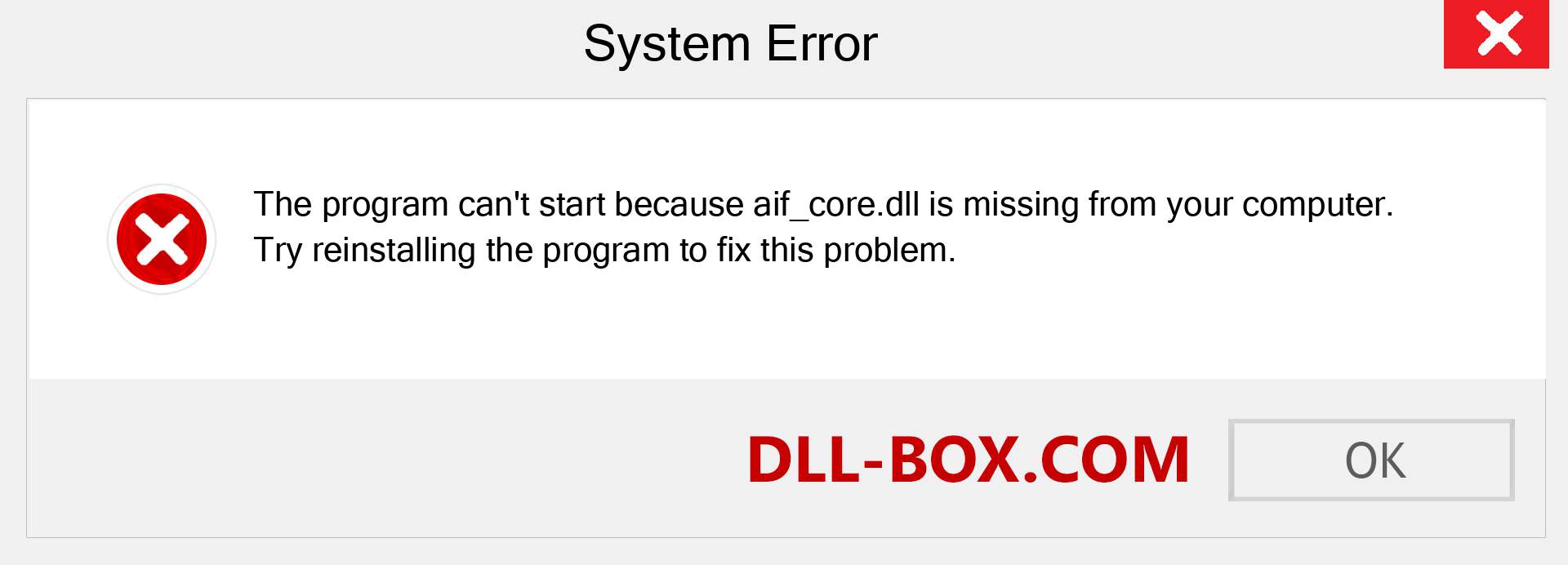  aif_core.dll file is missing?. Download for Windows 7, 8, 10 - Fix  aif_core dll Missing Error on Windows, photos, images